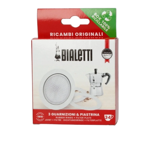 Uszczelki 3 szt. i sitko- zapas do kawiarek 3/4tz BIALETTI - widok szczegółowy 2