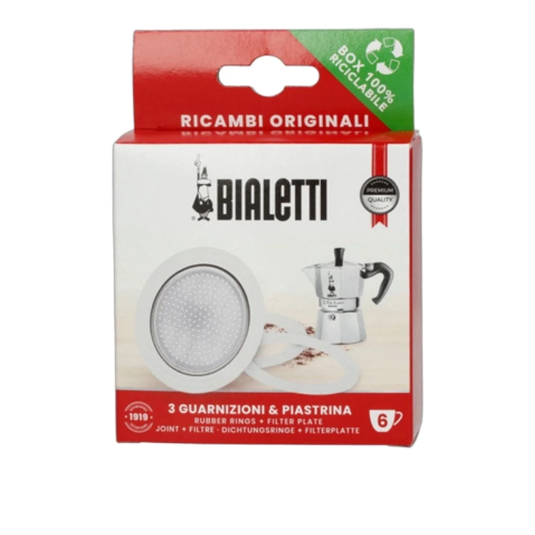 Uszczelki 3 szt. i sitko- zapas do kawiarek 6tz BIALETTI - widok szczegółowy 2