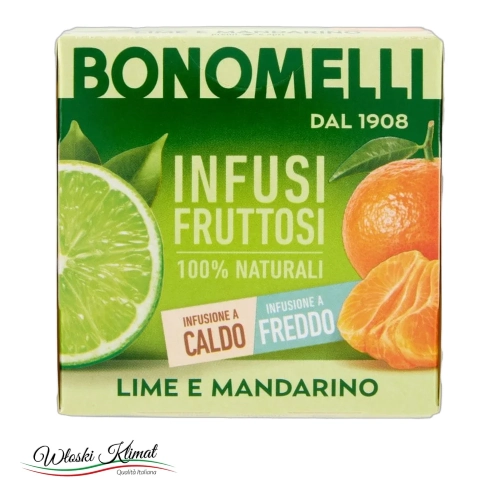 Herbata owocowa o smaku Limonki i Mandarynki Lime e Mandarino BONOMELLI 24g - widok z przodu / opakowanie