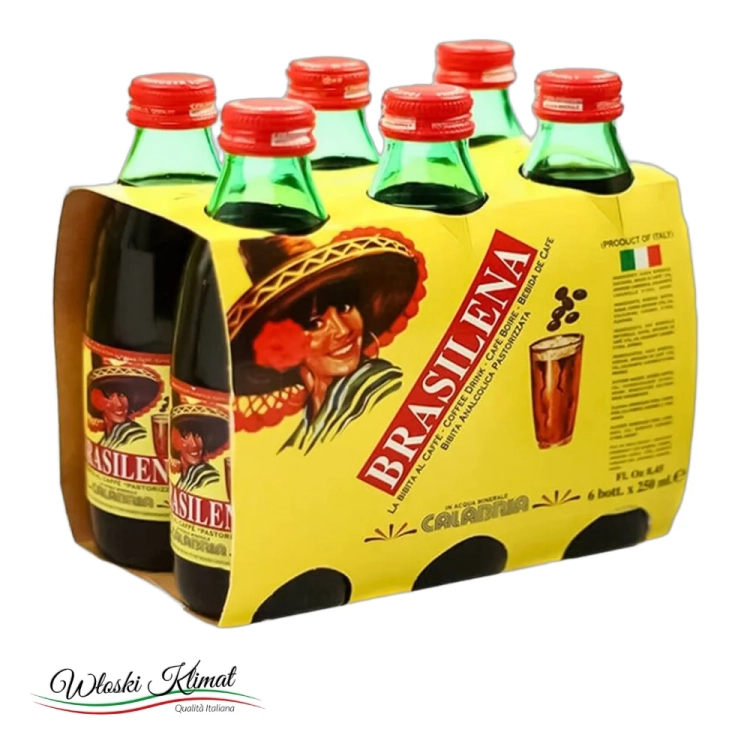Napój kawowy z Kalabrii Bibita al Caffe Brasilena 6x250ml - widok z przodu / opakowanie