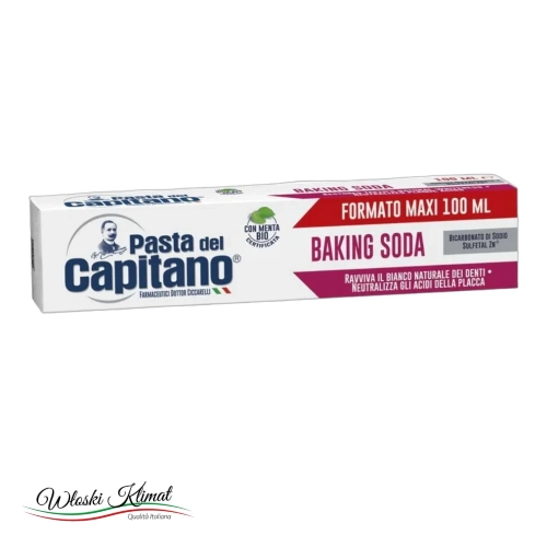 Pasta do zębów Wybielająca z Sodą Baking Soda Pasta del Capitano 100ml - widok z przodu / opakowanie