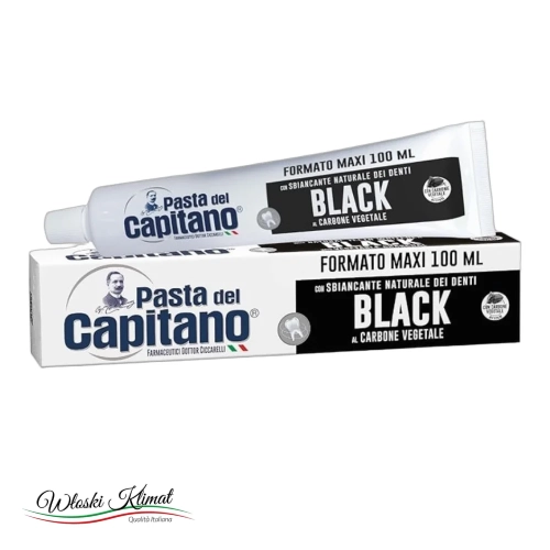 Pasta do zębów z aktywnym węglem roślinnym CARBONE Pasta del Capitano 100ml - widok z przodu / opakowanie