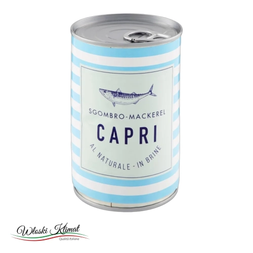 Makrela w słonej zalewie Sgombro al naturale CAPRI 425g - widok z przodu / opakowanie