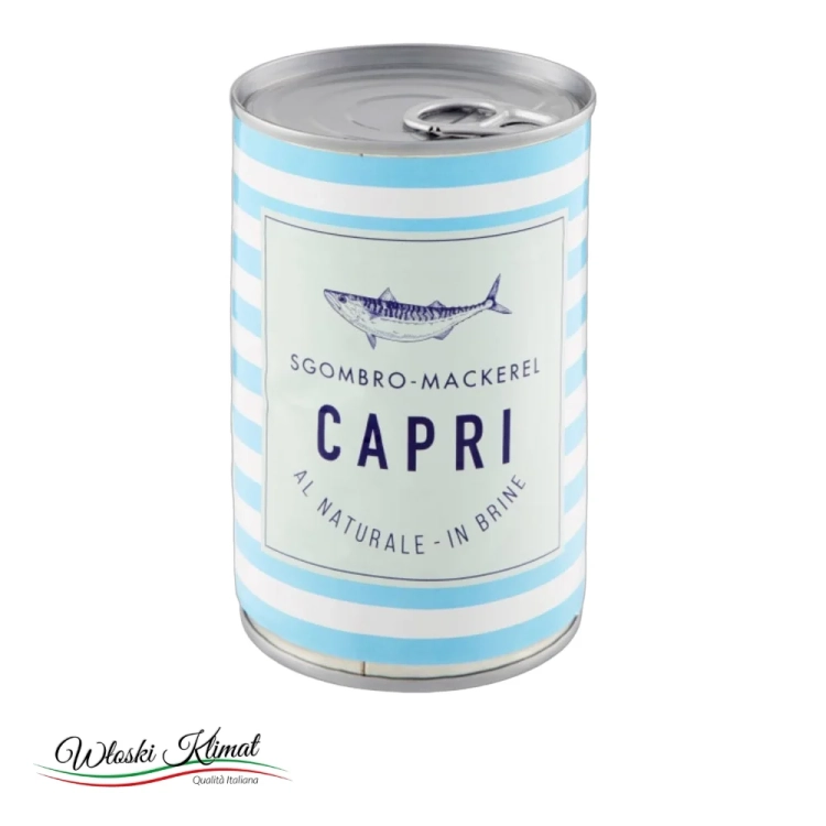 Makrela w słonej zalewie Sgombro al naturale CAPRI 425g - widok z przodu / opakowanie