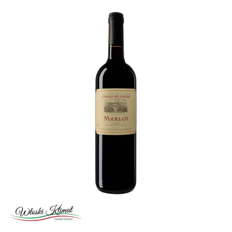 Wino czerwone Merlot Lazio Rosso IGT Casale del Giglio 750ml - widok z przodu / opakowanie