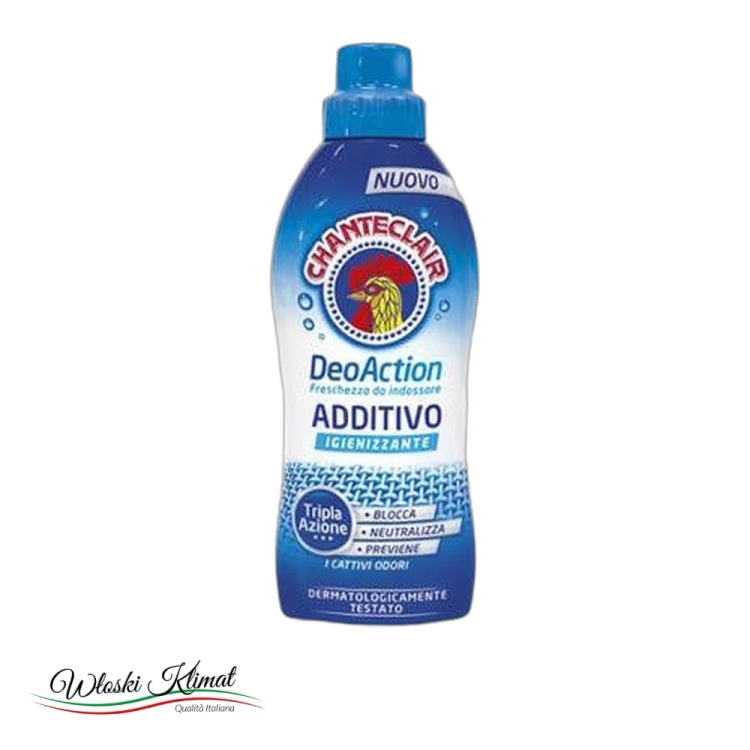 Plyn dodatek do prania świeżość i higiena DeoAction CHANTECLAIR 600 ml - widok z przodu / opakowanie