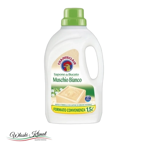 Mydło Marsylskie do prania z dodatkiem Białego Piżma Sapone da Bucato Muschio Bianco Marsiglia CHANTE CLAIR 1,5L - widok z przodu / opakowanie