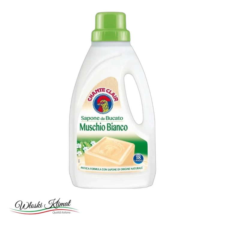 Płyn do prania Mydło Białe Piżmo Sapone Muschio Bianco CHANTECLAIR 1L - widok z przodu / opakowanie