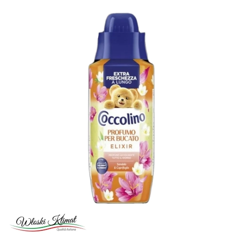 Perfumy do prania Drzewo Sandałowe i Wiciokrzew Sandalo e Caprifoglio Elixir COCCOLINO 342ml - widok z przodu / opakowanie