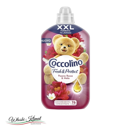 Płyn do płukania koncentrat Czerwona Piwonia i Jabłko Peonia e Mela COCCOLINO 1750ml - widok z przodu / opakowanie