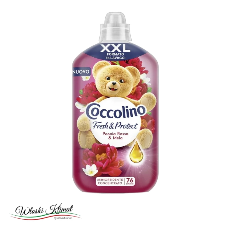 Płyn do płukania koncentrat Czerwona Piwonia i Jabłko Peonia e Mela COCCOLINO 1750ml - widok z przodu / opakowanie