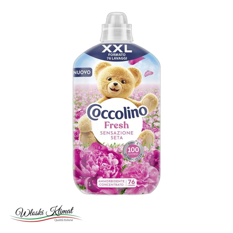 Płyn do płukania koncentrat Kwiatowy Fresh Sensazione Seta COCCOLINO 1750ml - widok z przodu / opakowanie