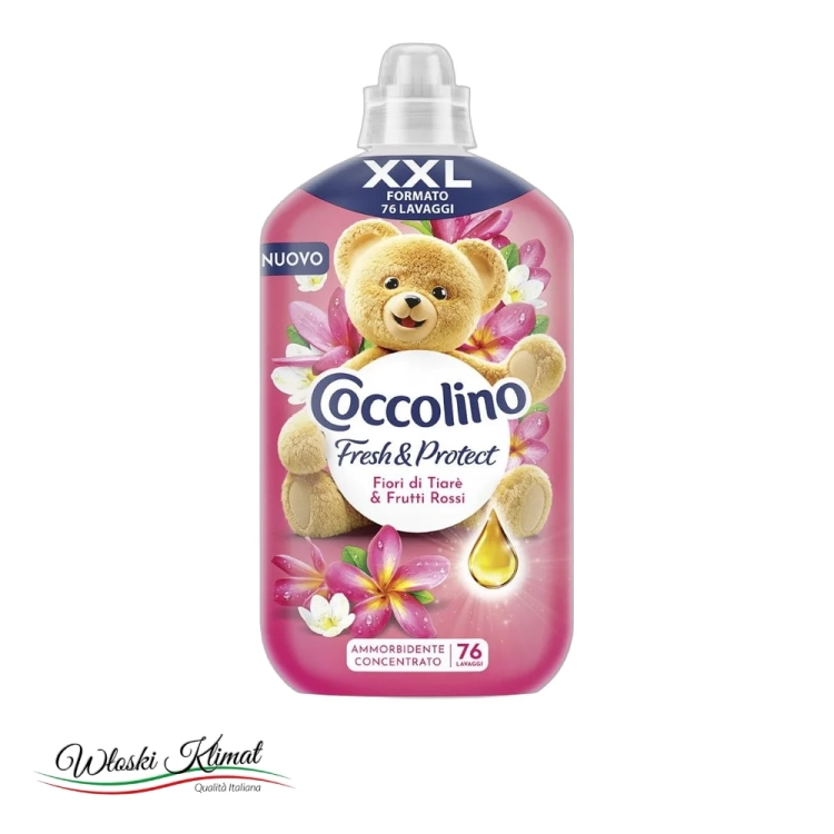 Płyn do płukania koncentrat Gardenia i Czerwone Owoce Fiori di Tiare e Frutti rossi COCCOLINO 1750ml - widok z przodu / opakowanie