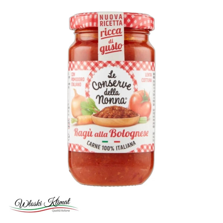 Sos Boloński Ragu alla Bolognese LE CONSERVE DELLA NONNA 190g - widok z przodu / opakowanie