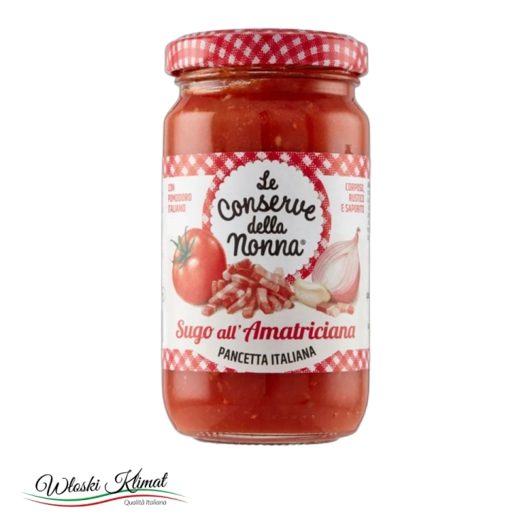Sos pomidorowy z Pancettą all Amatriciana Le Conserve della Nonna 190g - widok z przodu / opakowanie