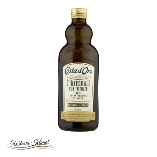 Oliwa Extra Virgin niefiltrowana COSTA D'ORO 750ml - widok z przodu / opakowanie