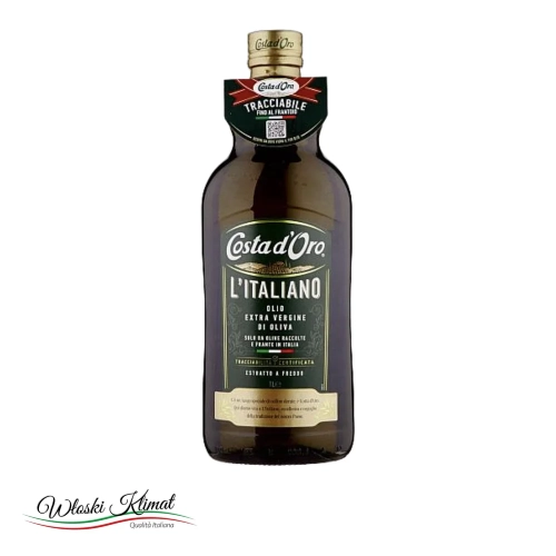 Włoska oliwa Extra Vergine Costa d'Oro 750ml - widok z przodu / opakowanie