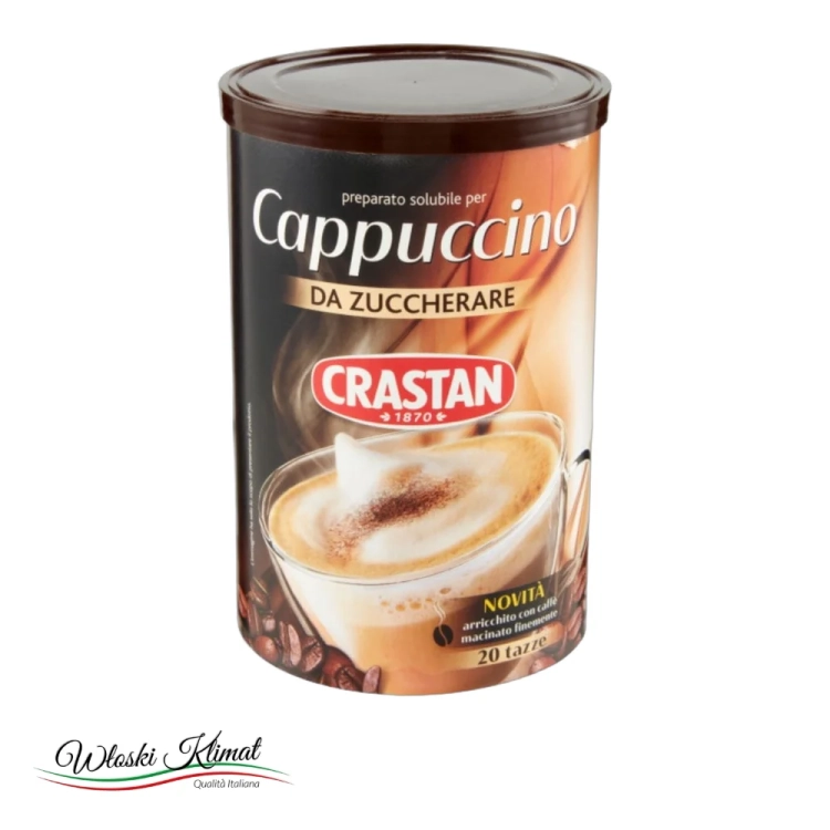 Kawa Cappuccino bez cukru Crastan 250g - widok z przodu / opakowanie
