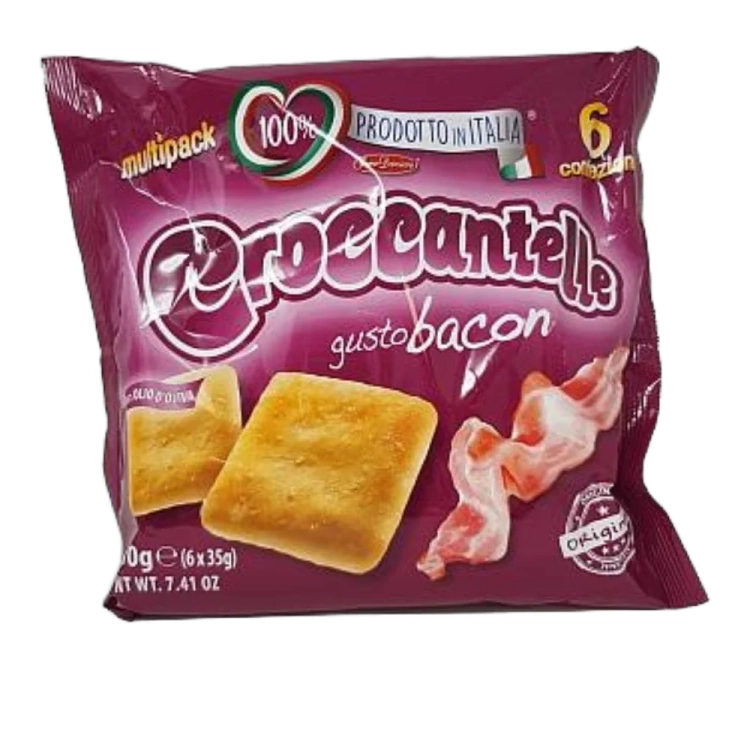 Croccantelle Bacon krakersy o smaku bekonu multipack Forno Damiani 180g - widok szczegółowy 2