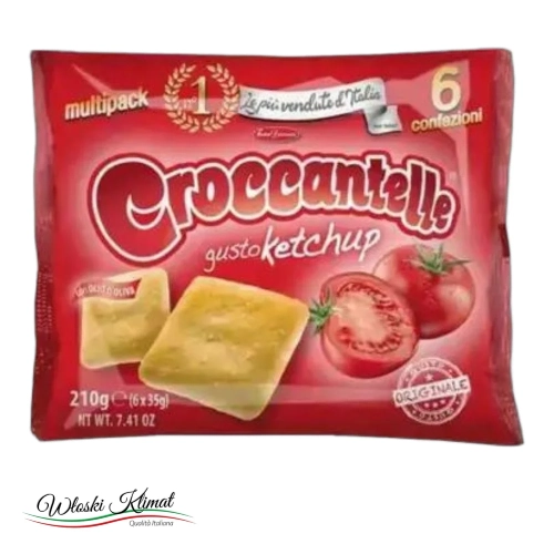 Krakersy o smaku ketchupu Croccantelle gusto Ketchup 180g - widok z przodu / opakowanie