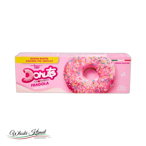 Donuts ciastka truskawkowe Fragola Cuorenero 111g - widok z przodu / opakowanie