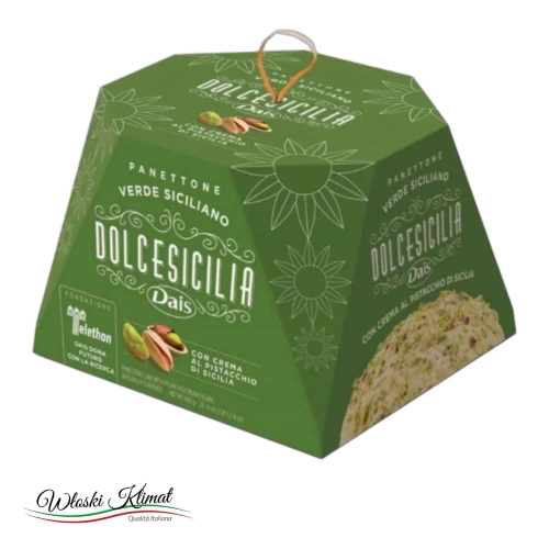 Babka Panettone z kremem pistacjowym Pistacchio Siciliano Dais 800g - widok z przodu / opakowanie