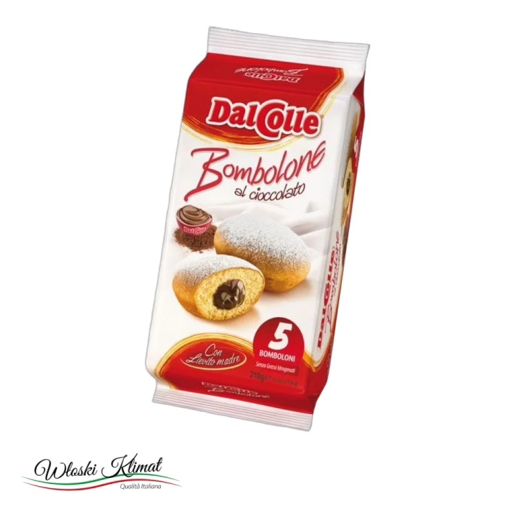 Bułeczki pączki nadziewane kremem czekoladowym Bombolone Dalcolle 210g - widok z przodu / opakowanie