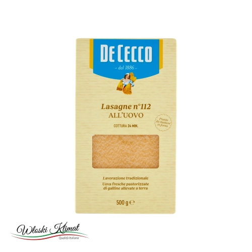 Lasagne jajeczne De Cecco 500 g - widok z przodu / opakowanie
