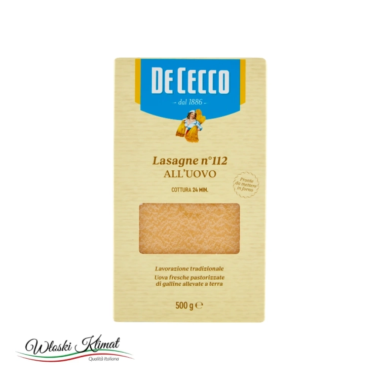 Lasagne jajeczne De Cecco 500 g - widok z przodu / opakowanie