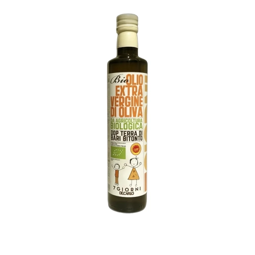 Oliwa z oliwek ekologiczna Extra Vergine Terra di Bari Bitonto DOP De Carlo 500ml - widok szczegółowy 2