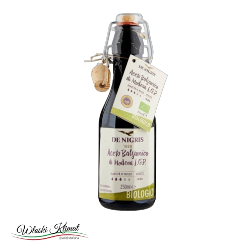 Ocet balsamiczny ekologiczny Aceto balsamico di Modena IGP Bio De Nigris 250ml - widok z przodu / opakowanie
