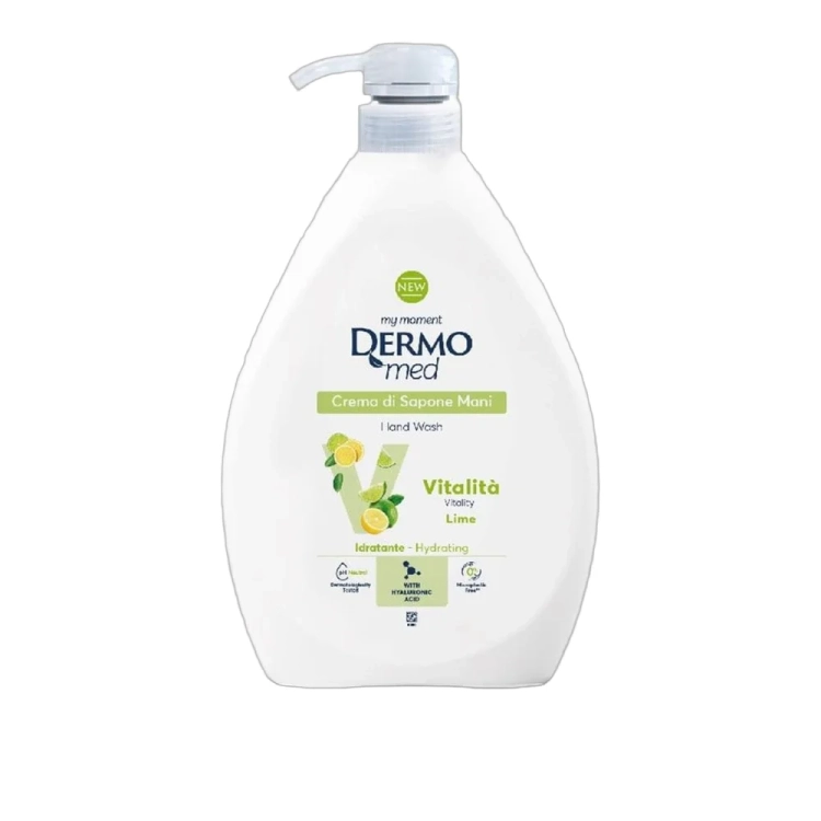 Mydło w płynie do rąk nawilżające Limonka Lime Vitality Dermomed 1L - widok szczegółowy 2