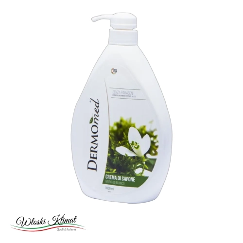Mydło w płynie o zapachu Białego Piżma Crema Sapone Muschio Bianco Dermomed 1L - widok z przodu / opakowanie