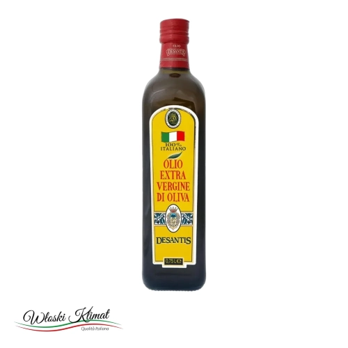 Oliwa z oliwek Extra Virgin niefiltrowana 100% Italiano  Desantis 750ml - widok z przodu / opakowanie