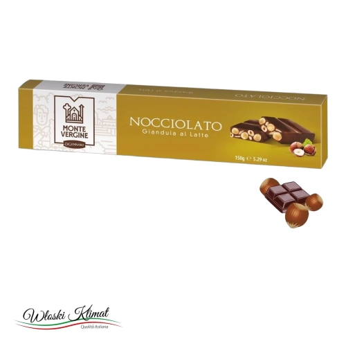 Baton Torrone czekolada gianduia z orzechami laskowymi Di Gennaro 150g - widok z przodu / opakowanie
