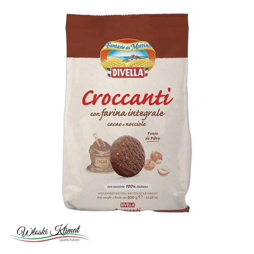 Divella Croccanti ciastka kakaowe z orzechami 300g - widok z przodu / opakowanie