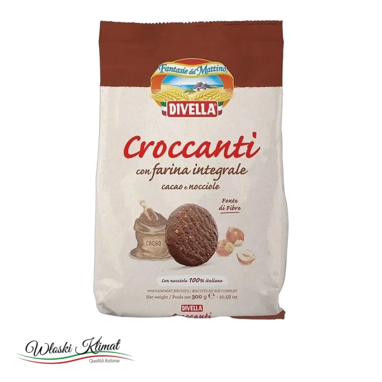 Divella Croccanti ciastka kakaowe z orzechami 300g - widok z przodu / opakowanie