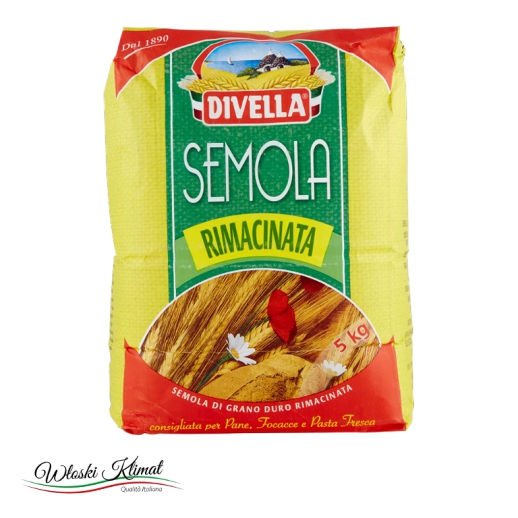 Mąka Semola Rimacinata Divella 5 kg - widok z przodu / opakowanie