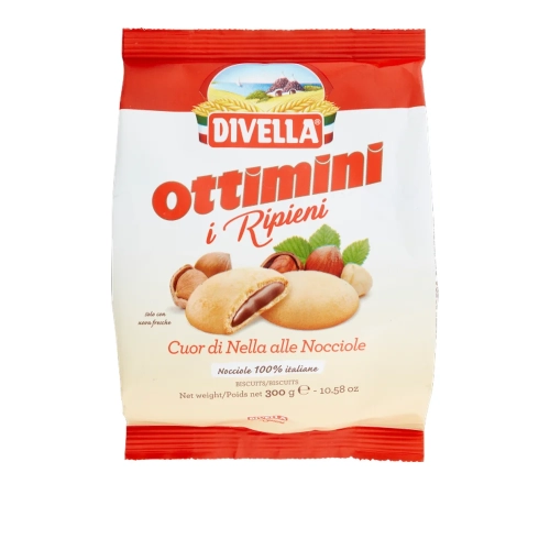 Ciastka z kremem orzechowym Divella Ottimini RIPIENI 300g - widok szczegółowy 2