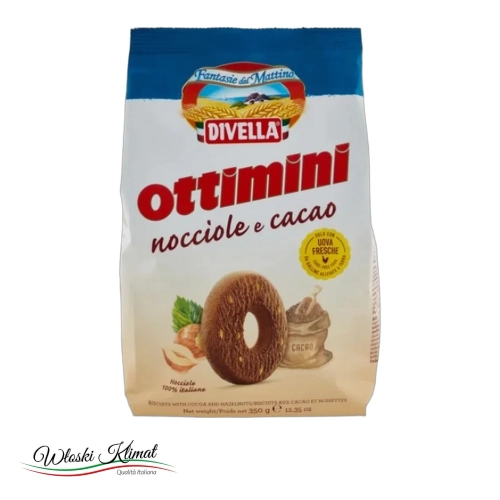 Ciastka kruche z orzechami Ottimini Divella 350 g - widok z przodu / opakowanie