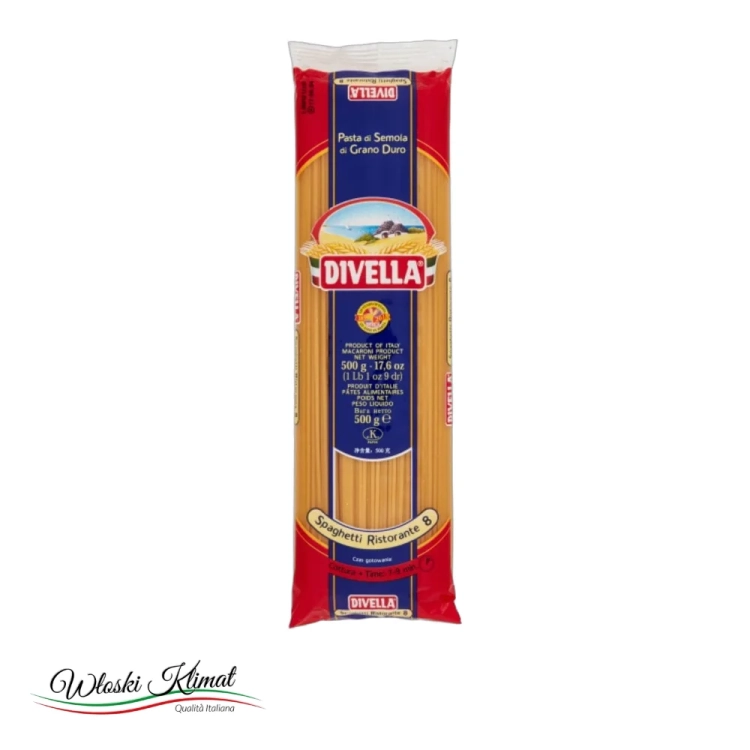 Makaron Spaghetti DIVELLA 500g - widok z przodu / opakowanie