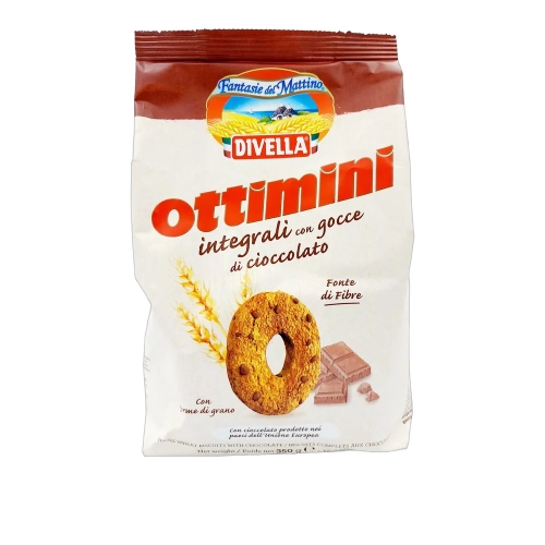 Ciastka Ottimini Integrali z kawałkami czekolady Divella 350 g - widok szczegółowy 2