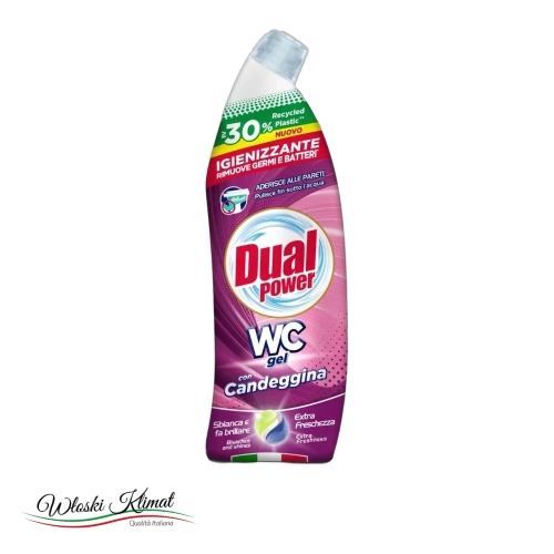 Żel do WC higienizujący z dodatkiem wybielacza con Candeggina Dual Power 700ml - widok z przodu / opakowanie