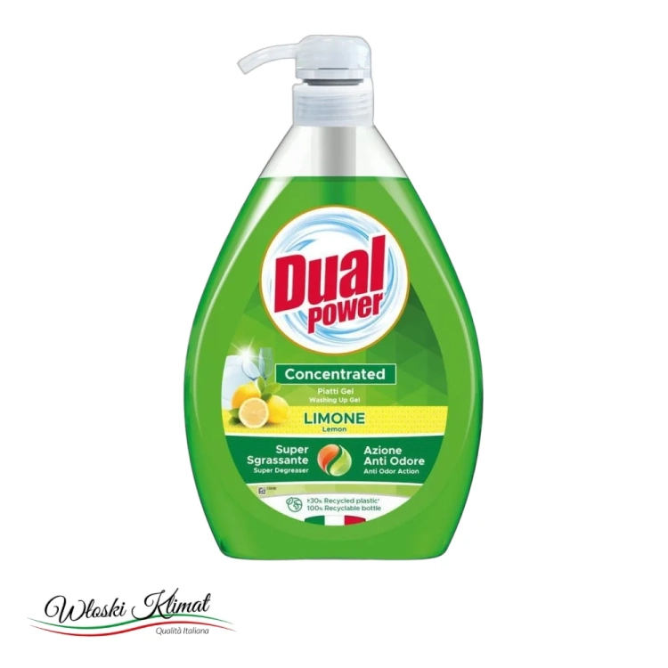 Płyn do mycia naczyń Cytrynowy LIMONE DUAL Power  1L - widok z przodu / opakowanie