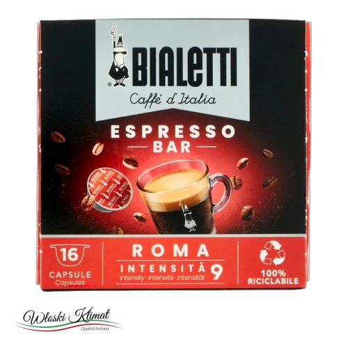 Kawa w kapsułkach Espresso Bar Roma 16 kapsułek BIALETTI - widok z przodu / opakowanie
