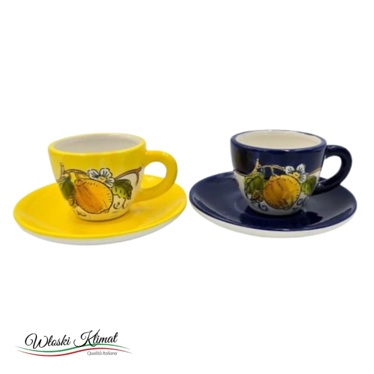 Filiżanka z talerzykiem ceramiczna i mydłem cytryna 21g Etienne 96 by L&G - widok z przodu / opakowanie