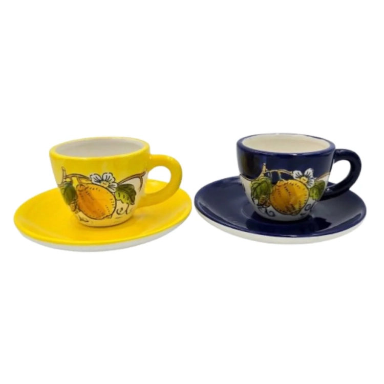 Filiżanka z talerzykiem ceramiczna i mydłem cytryna 21g Etienne 96 by L&G - widok szczegółowy 2