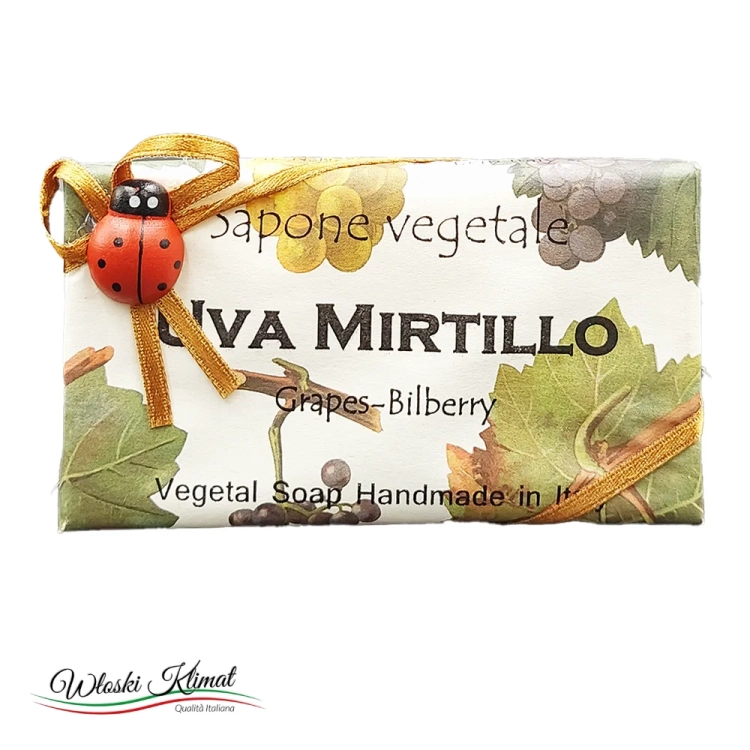 Mydło roślinne Winogrono Uva Mirtillo Etienne 100g - widok z przodu / opakowanie