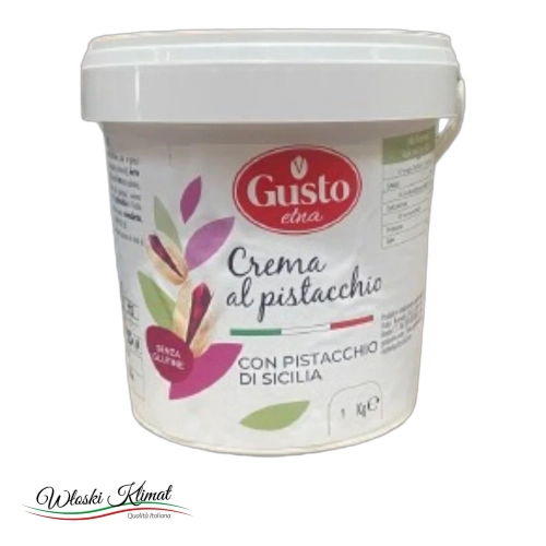 Krem Pistacjowy z Pistacjami Sycylijskimi duży format GUSTO ETNA  1kg - widok z przodu / opakowanie