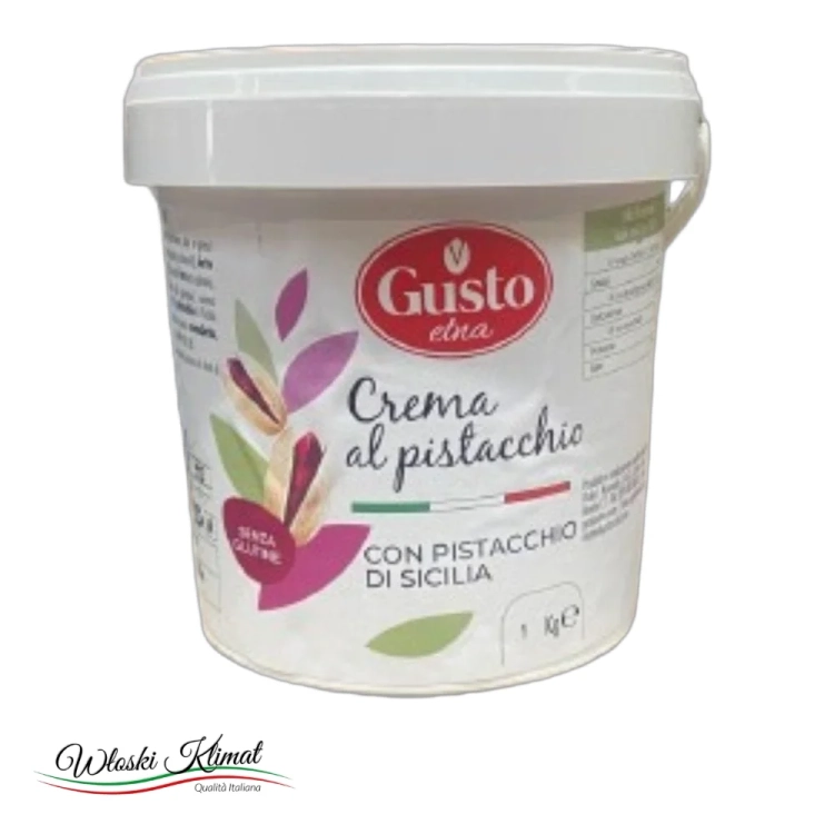 Krem Pistacjowy z Pistacjami Sycylijskimi duży format GUSTO ETNA  1kg - widok z przodu / opakowanie